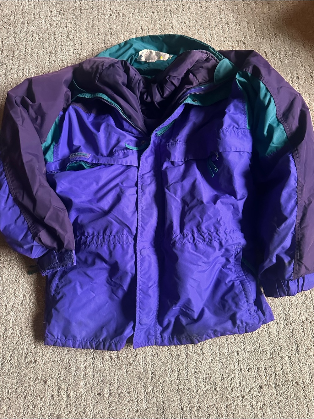 Columbia Gizmo Jacket Mens XL Purple Teal Vintage 90s Ski Coat READ